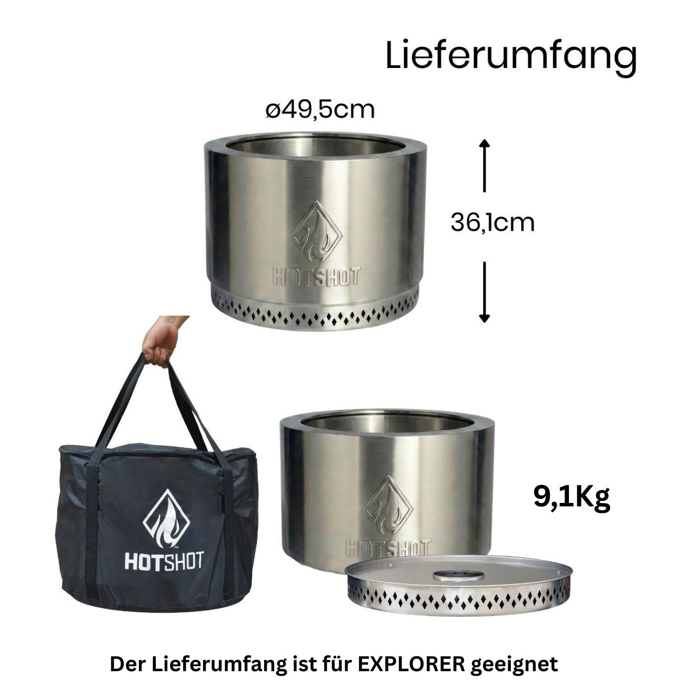 HOTSHOT Feuerschale THE EXPLORER ∅49,5 cm
